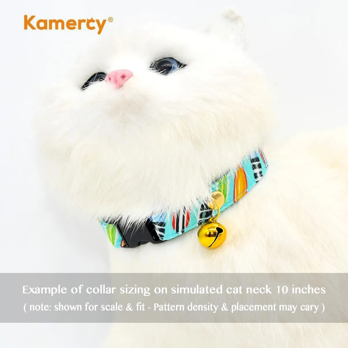 Paddleboard Cat Collar, Safety Breakaway Kitten Collar, XXS (6" - 10")