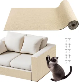 pawstrip Cat Scratching Mat 78.7''x15.8'' Self-Adhesive Cat Scratch Furniture Protector Trimmable Couch Protector from Claws DIY Climbing Carpet Indoor Corner Scratcher for Wall, Sofa, Door, Chair