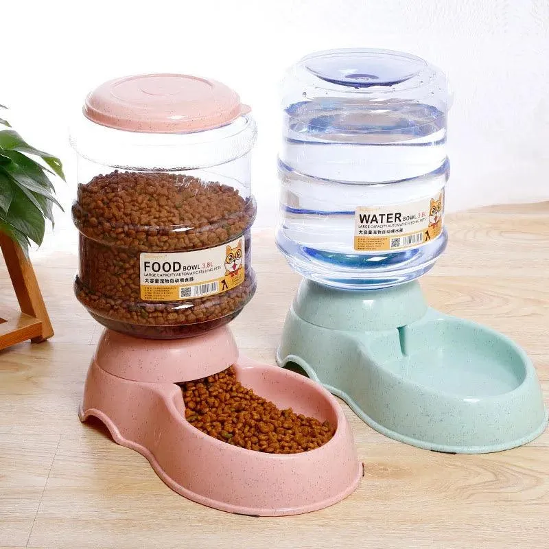 Pet Feeding & Drinking Dispensers – Automatic Gravity Feeders with Large 128.5Oz Capacity, Durable, Easy to Clean, and Stylish in 4 Colors