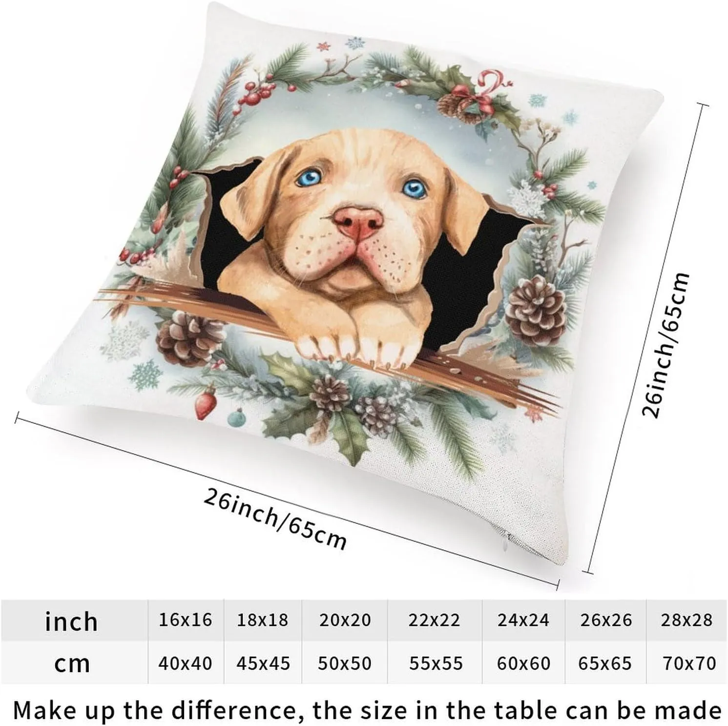 Pet Owner Gift Throw Pillow Cover American Pit Bull Terrier Decorative Pillow Covers American Pit Bull Terrier Peeking Dog in Crack Throw Pillows for Bedroom Sofa Couch 26x26in