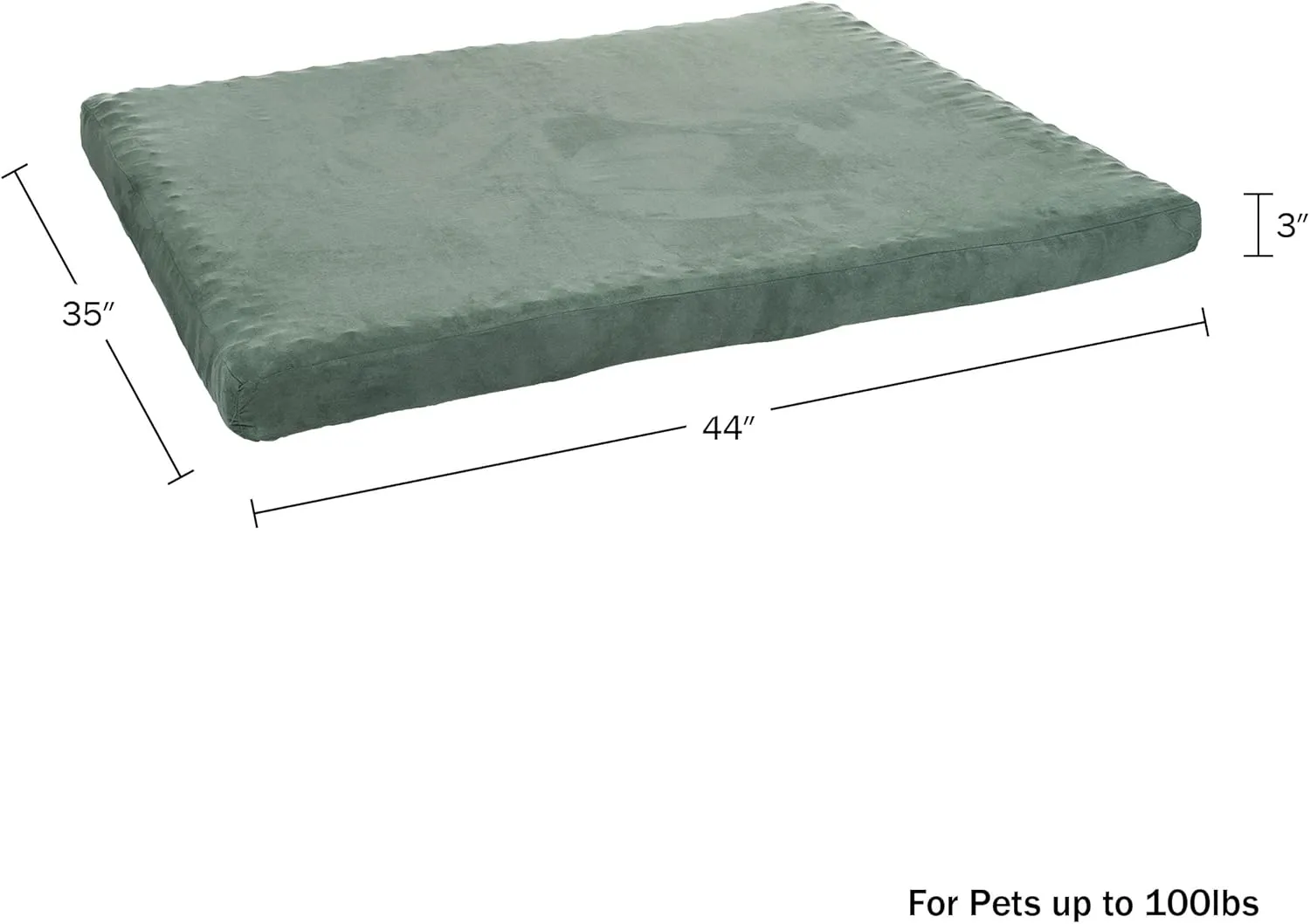 PETMAKER Dog Bed with Removable Cover  44x35 Pet Bed - 3-Inch Egg Crate Style Foam Orthopedic Dog Bed, Microsuede, and Non-Slip Crate Pad (Forest)