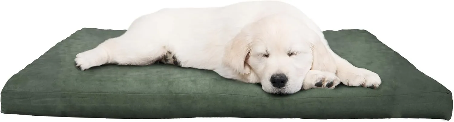 PETMAKER Dog Bed with Removable Cover  44x35 Pet Bed - 3-Inch Egg Crate Style Foam Orthopedic Dog Bed, Microsuede, and Non-Slip Crate Pad (Forest)