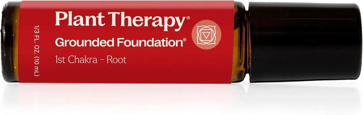 Plant Therapy Chakra 1 Grounded Foundation (Root Chakra) Essential Oil Blend Pre-Diluted Roll-On 10 mL (1/3 oz) 100% Pure, Therapeutic Grade