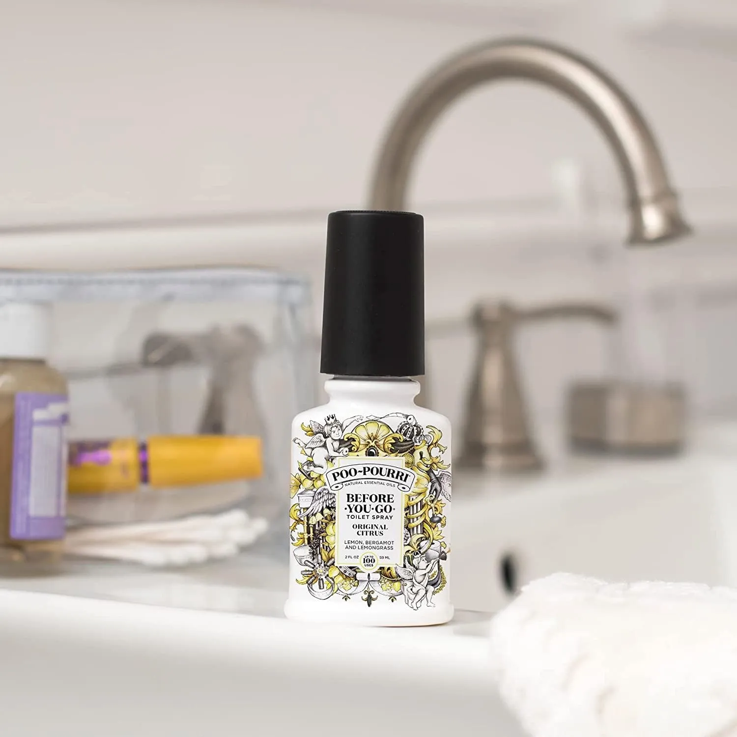 Poo-Pourri Before-You-Go Toilet Spray, Original Citrus Bundle, 2 Fl Oz   Refill Bottle 16 Fl Oz - Lemon, Bergamot and Lemongrass