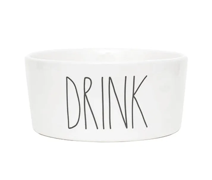 Rae Dunn Artisan "DRINK" 6" Pet Bowl