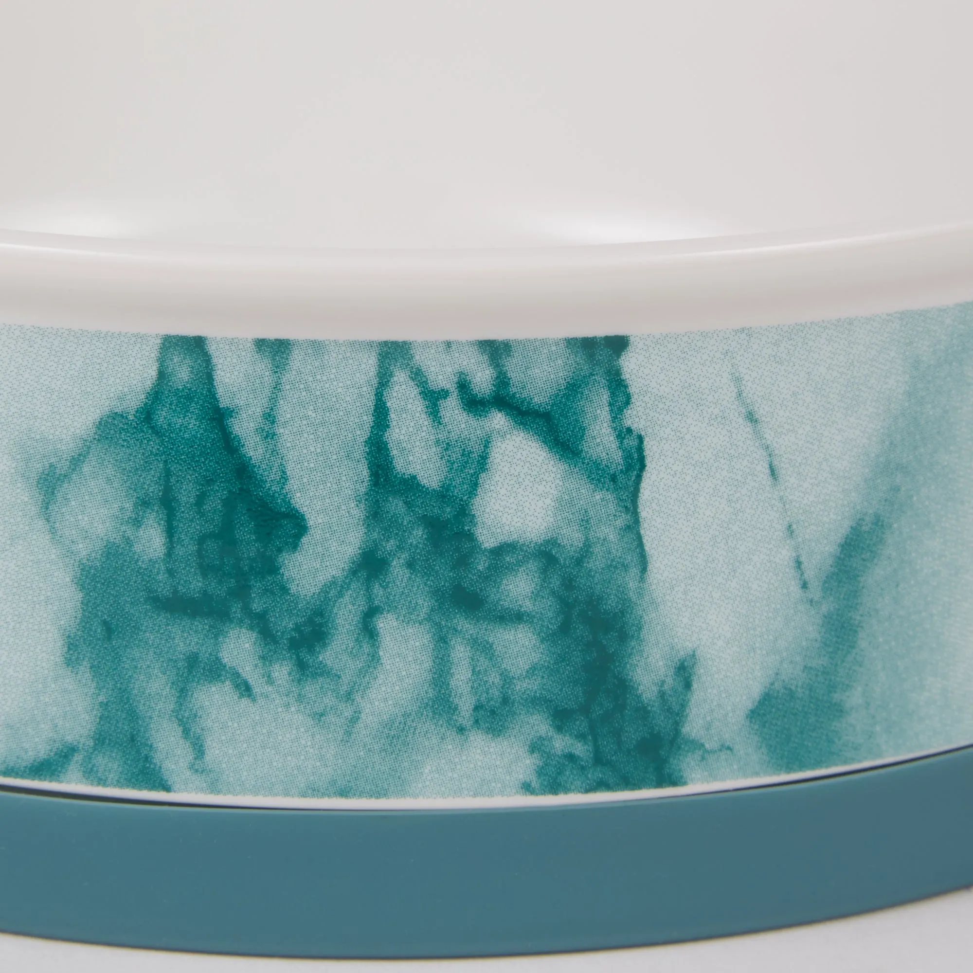 Teal Marble Pet Bowl Set of 2, Small - 3/4 C Capacity