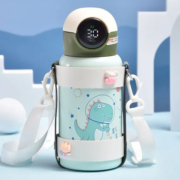 Temperature Display Good Sealing Kids Thermal Cup with Strap