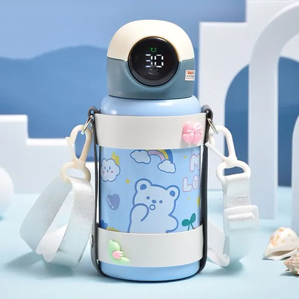 Temperature Display Good Sealing Kids Thermal Cup with Strap