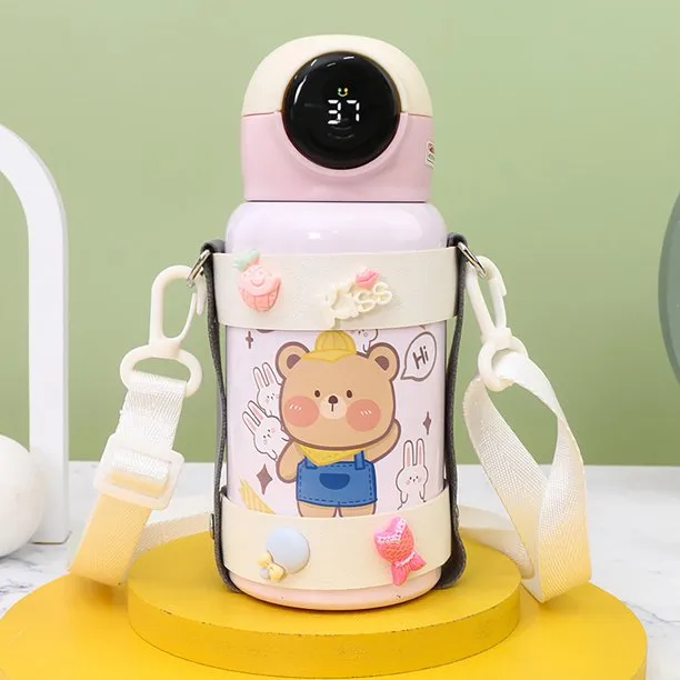 Temperature Display Good Sealing Kids Thermal Cup with Strap