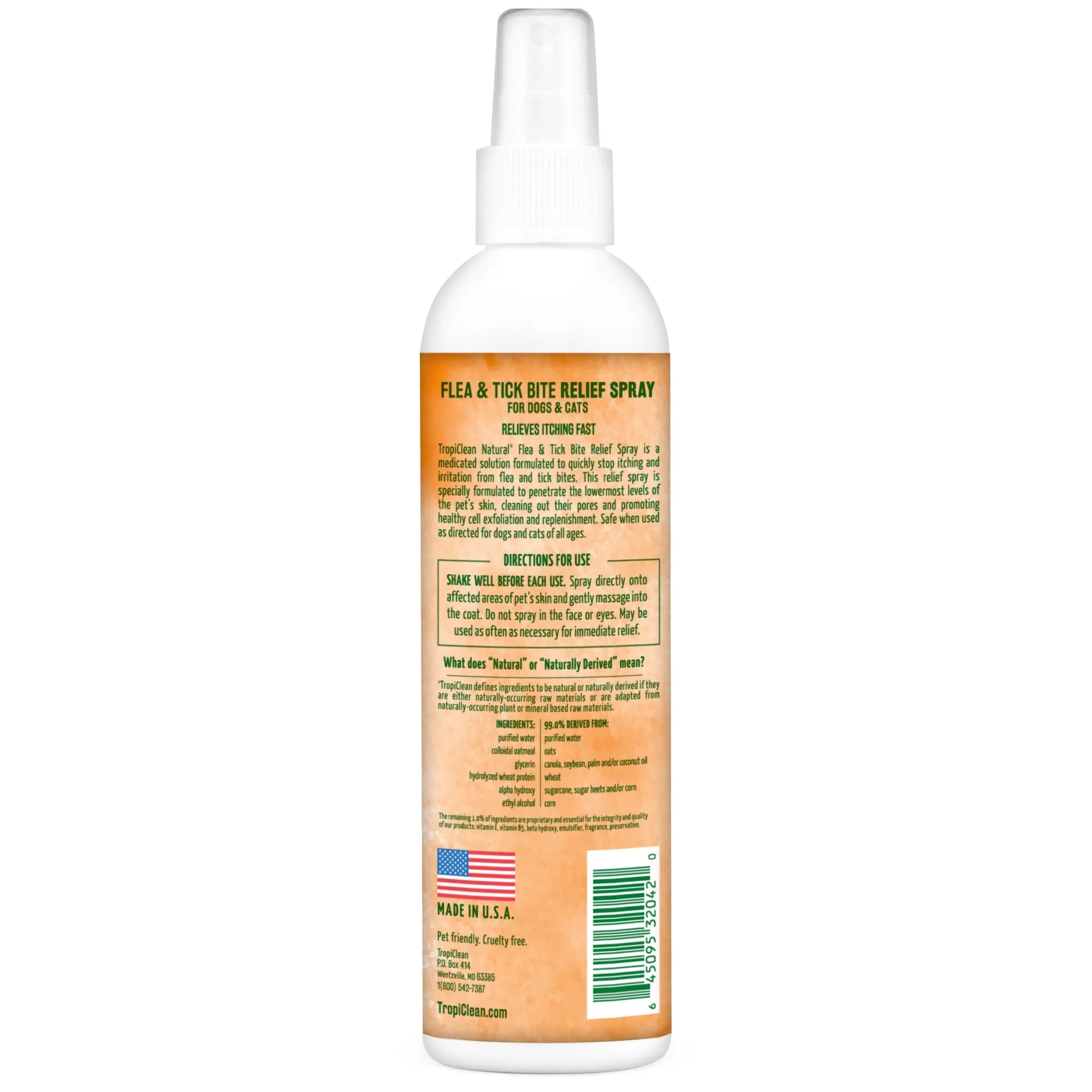 Tropiclean Flea & Tick Bite Relief 8-oz Spray, For Pets