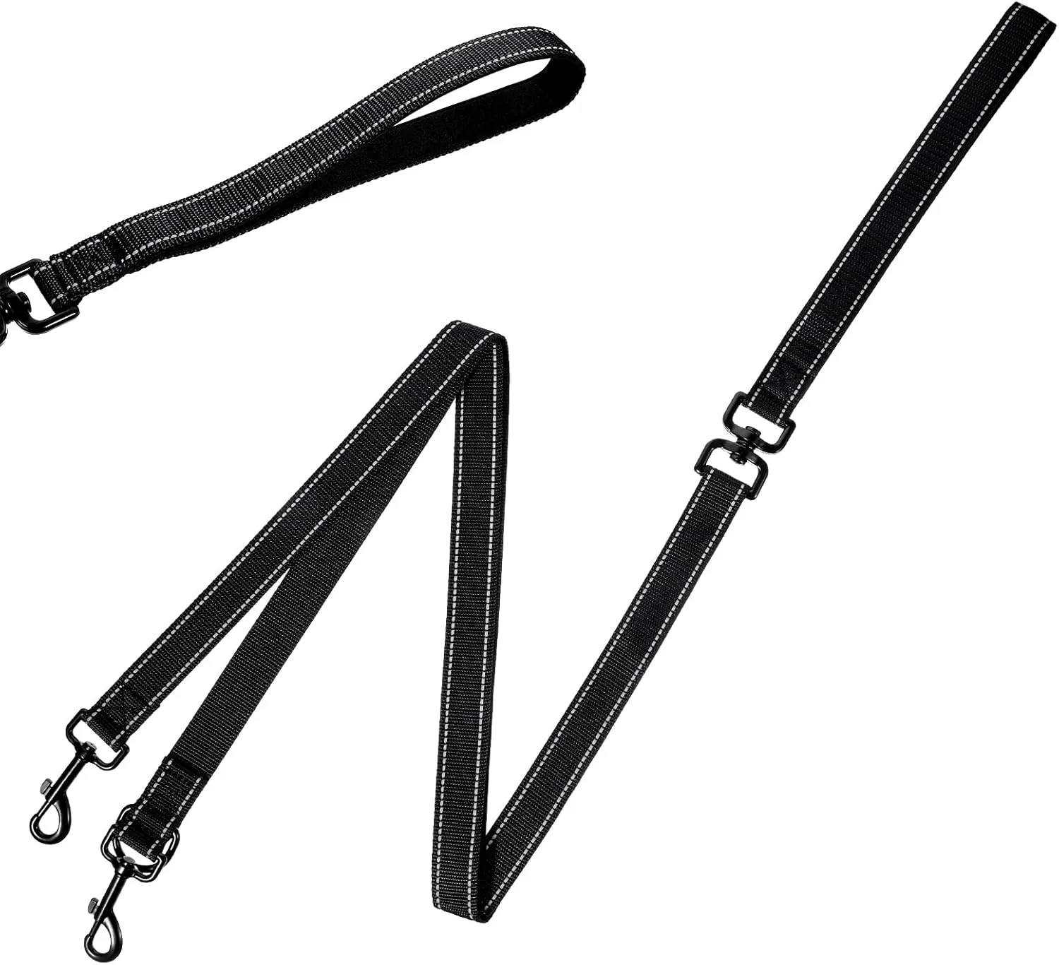 Two Point Control Dog Leash, Double Dog Leash, Training Leash, Multifunctional Double-Ended Dog Leash, Works with No Pull Harnesses, Ideal for Anti-Pulling Dog Training for Any Leash