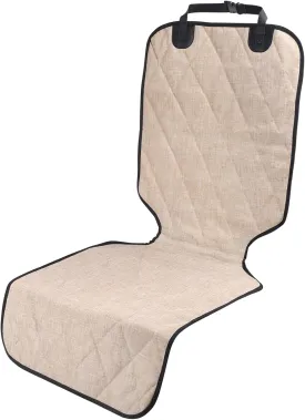VIVAGLORY Front Dog Seat Covers, 1PACK No-Skirt Design 4 Layers Quilted & Durable 600D Oxford Dog Seat Cover for Most Cars, SUVs & MPVs, Heather Khaki