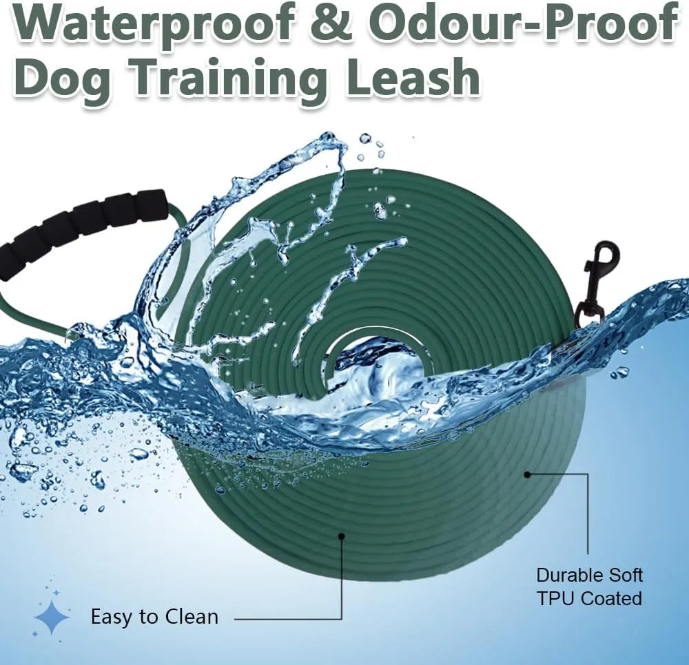 Waterproof Dog Leash, Long Outdoor Leash Great for Training, Yard, Play, Beach, Camping - Sturdy and Weatherproof, Durable for Dogs
