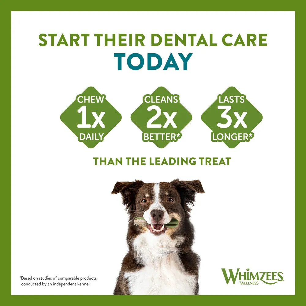 Whimzees Alligator 69mm Small Dental Dog Chew Treat Pack 24 Pack