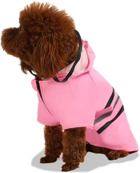 Wizland Reflective Dog Raincoat Dog Rain Jacket with Hood Lightweight Waterproof Rain Coat for Puppies (Pink XS)